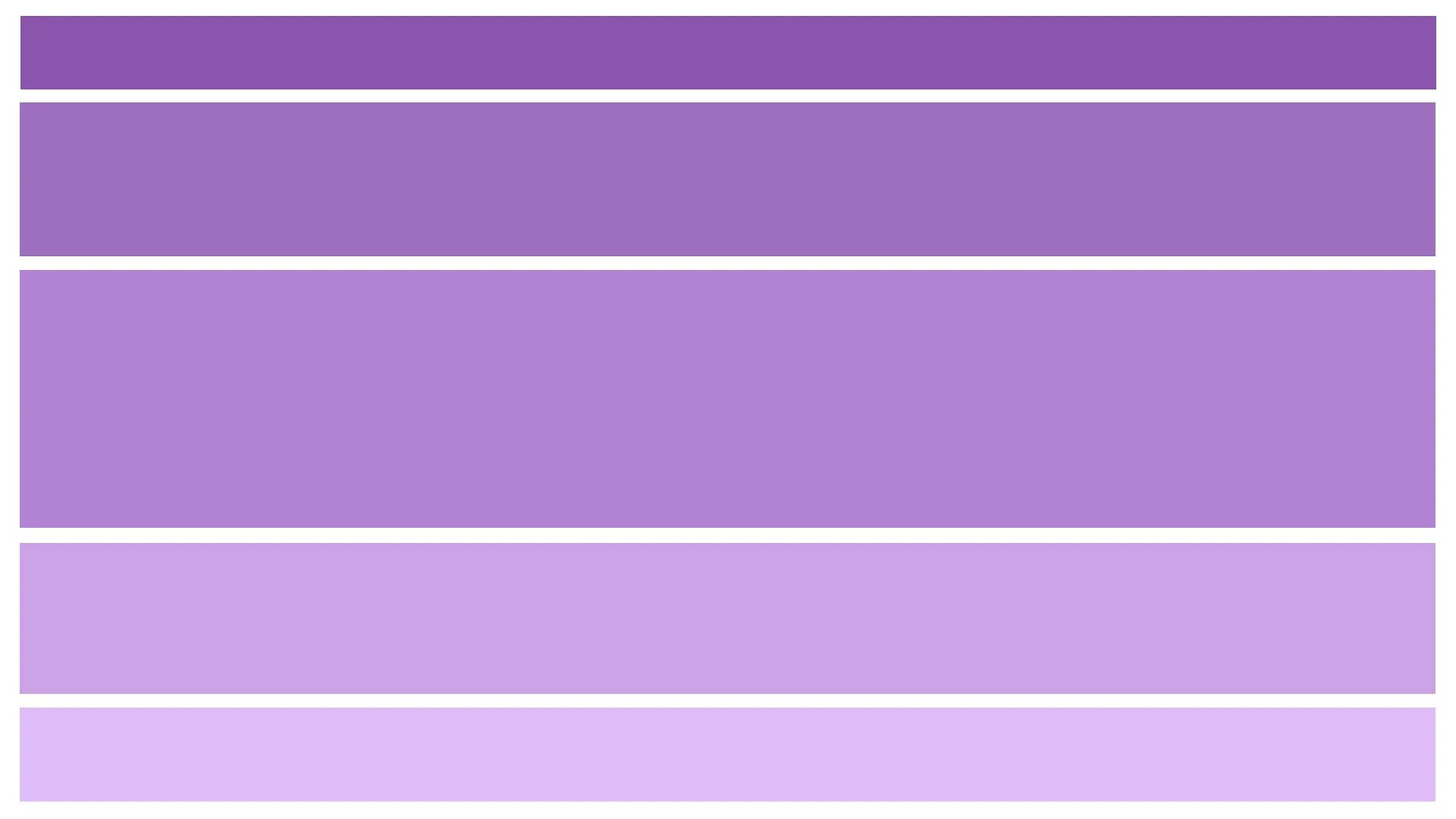 Example of Single Column Layout